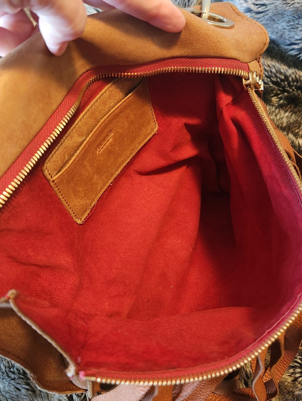 Hammitt Large Montana With Fringe In Saddle Leather - Picture 10 of 12